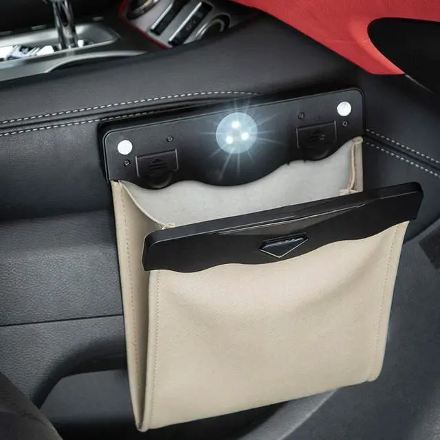 Main image of LED Car Trash Can Garbage Bag Passenger Side Back Seat Hanging