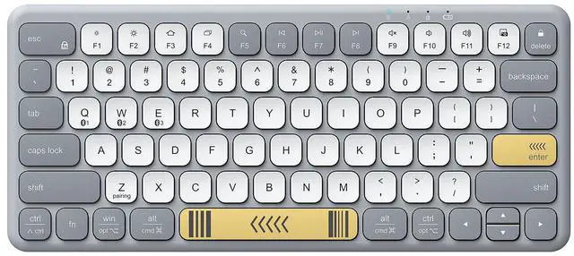 Main image of BK50 Compact Bluetooth Keyboard, Portable, Vibrant Colors, Silent Typing, Syncs with 3 Devices Compatible with Tablet, iPad, iPhone, Windows