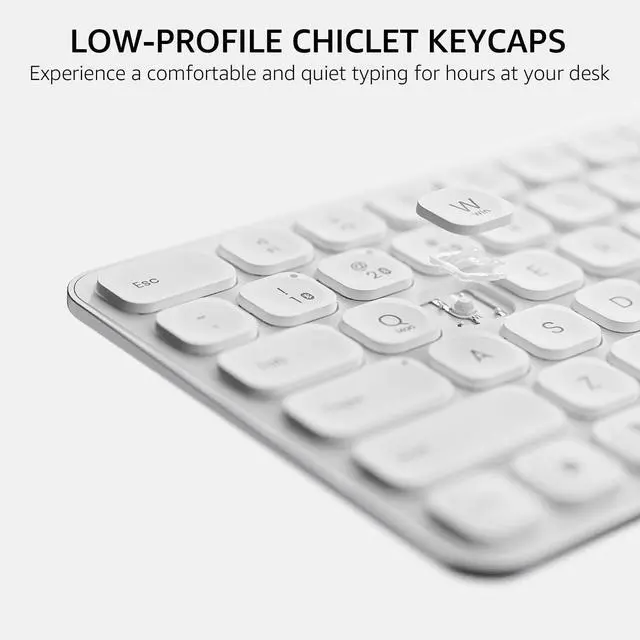 Alt view image 4 of 7 - E9350L Multi-Device Wireless Keyboard, Blade-Series E9350L 99-Key Ultra-Thin Keyboard, Support 4 Devices, Low-Profile, Quiet, USB-C, Rechargeable, Al-Alloy Frame, for Windows/Mac/Linux/Chrome