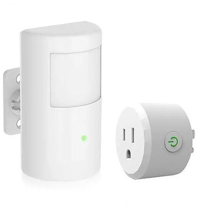 Main image of Motion Sensor Switch with Outlet, Wireless Motion Activated Light Control, Infrared Motion Activated Sensor, Wireless Motion Detector and Plug Set for Lights and Home Devices