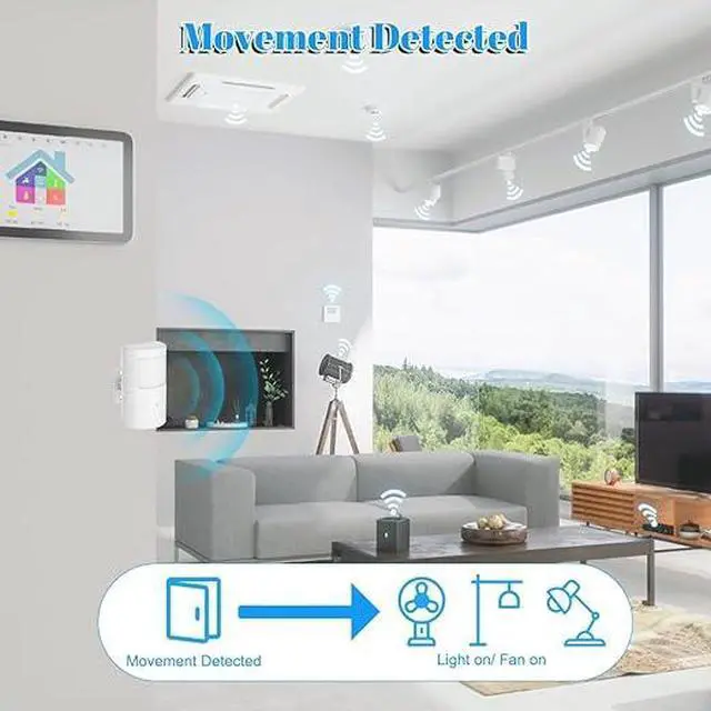Alt view image 2 of 6 - Motion Sensor Switch with Outlet, Wireless Motion Activated Light Control, Infrared Motion Activated Sensor, Wireless Motion Detector and Plug Set for Lights and Home Devices