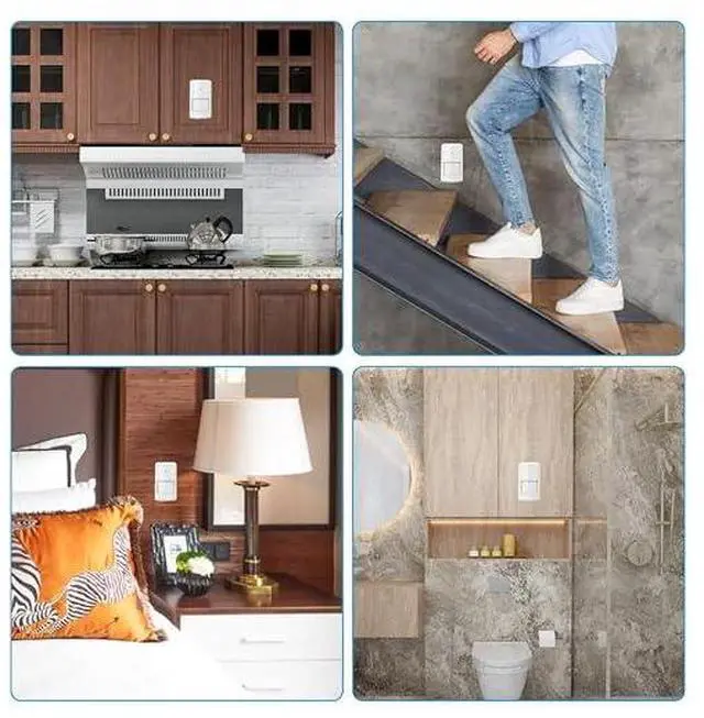 Alt view image 6 of 6 - Motion Sensor Switch with Outlet, Wireless Motion Activated Light Control, Infrared Motion Activated Sensor, Wireless Motion Detector and Plug Set for Lights and Home Devices