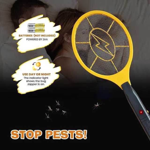 Alt view image 6 of 6 - Electric Fly Swatter Bug Zapper Battery Operated Flies Killer Indoor and Outdoor Pest Control Mosquito Zapper and Insect Catcher Racket