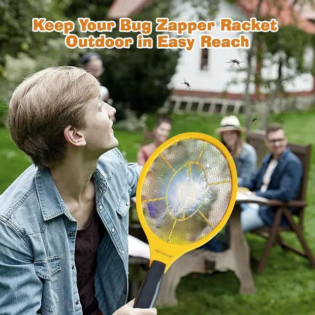 Alt view image 4 of 6 - Electric Fly Swatter Bug Zapper Battery Operated Flies Killer Indoor and Outdoor Pest Control Mosquito Zapper and Insect Catcher Racket