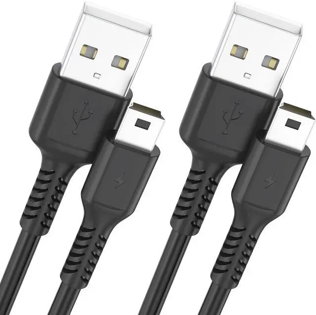 Main image of 3ft Mini USB cable, 2 Pack USB 2.0 to mini b charger cord USB type A male Fast Charging cable Compatible with PS3 Controller, MP3 Player, Digital Camera, GPS Receiver, Dash Cam, Garmin GPS, Hero 3+