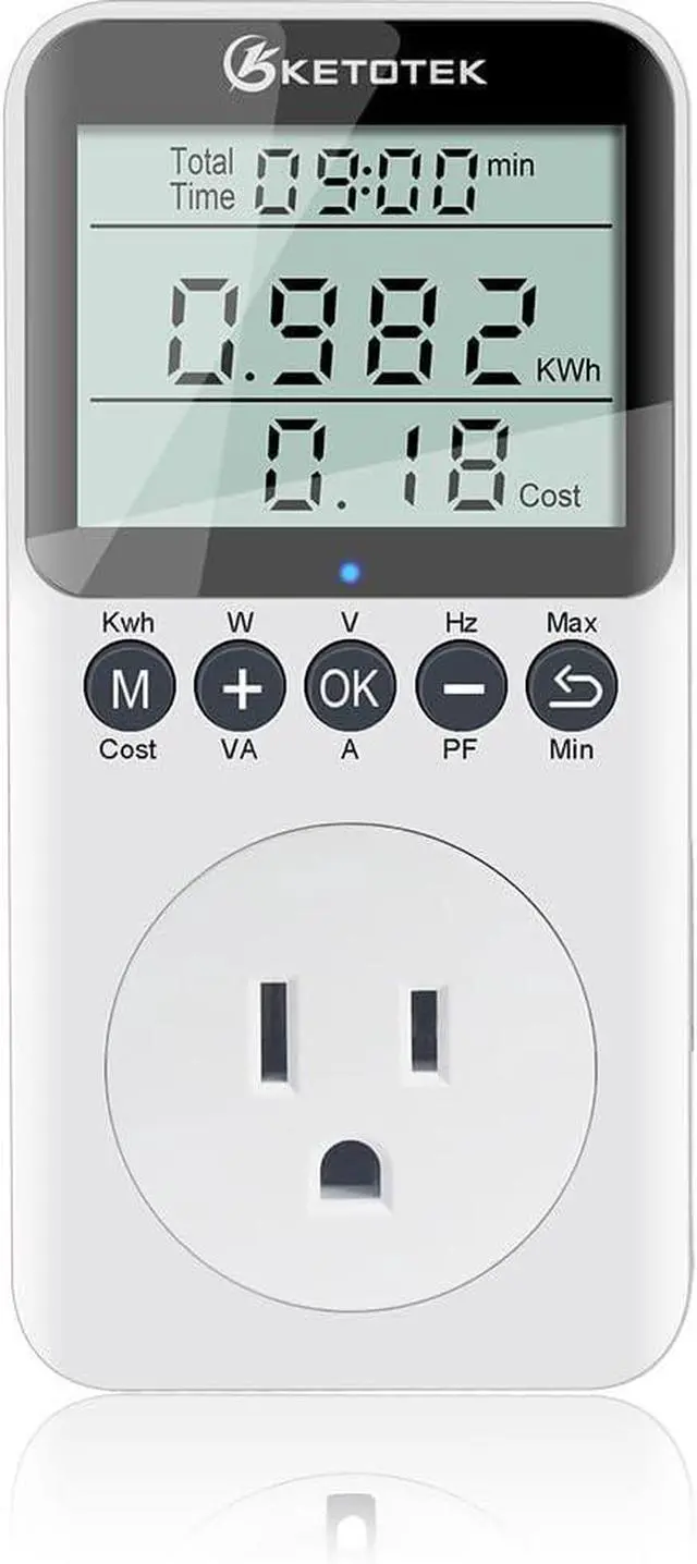 Main image of Watt Meter Power Meter Plug Electricity Usage Monitor for Home, Energy Monitor with LCD Display, Kilowatt Meter Socket Outlet, Voltage Amps Power Consumption Meter, Overload Protection
