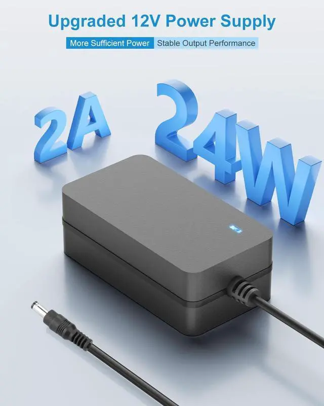 Alt view image 5 of 7 - 12V Power Supply 2A Universal AC Adapter 100-240V 50-60HZ to DC 12 Volt Power Cord 2Amp 1A 6.5FT with 14 Tips for DVD Player External Hard Drive Yamaha Piano Keyboard LED Light Router CCTV