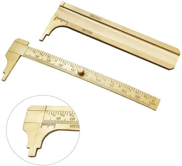 Alt view image 6 of 7 - Brass Pocket Vernier Caliper, 100mm Dual Scale