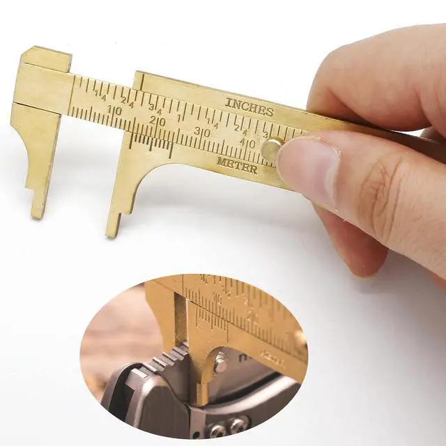 Alt view image 3 of 7 - Brass Pocket Vernier Caliper, 100mm Dual Scale