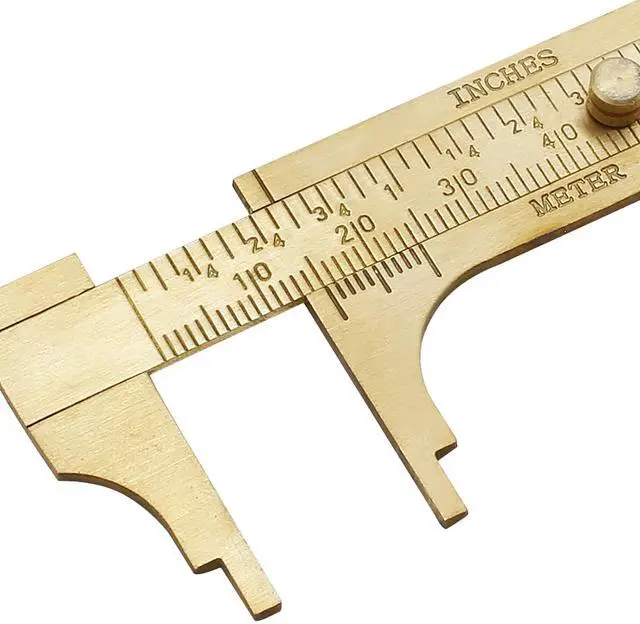 Alt view image 5 of 7 - Brass Pocket Vernier Caliper, 100mm Dual Scale