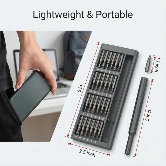Alt view image 19 of 20 - 25-IN-1 Precision Small Screwdriver Set, Professional Mini Bit Tool Set for Glasses, Watch, Ring Doorbell, ElectronicComputerhigh-strength steel Screw DriverMagneticGift for Mens