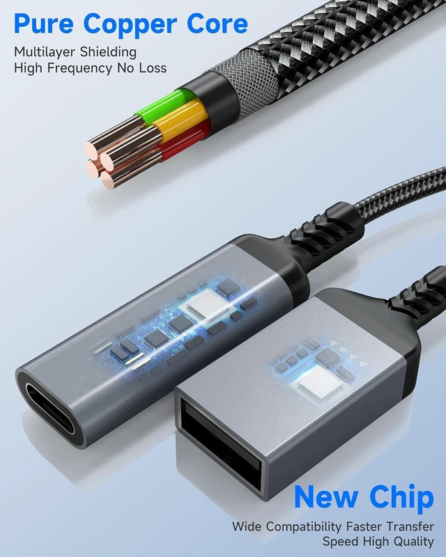 Alt view image 6 of 7 - 2-in-1 USB C OTG Adapter and Charger, Type C OTG Charging Adapter with 60W PD Fast Charging, USB C Splitter OTG Cable Compatible with iPad, iPhone 15 16 17, Samsung, Pixel, Chromecast