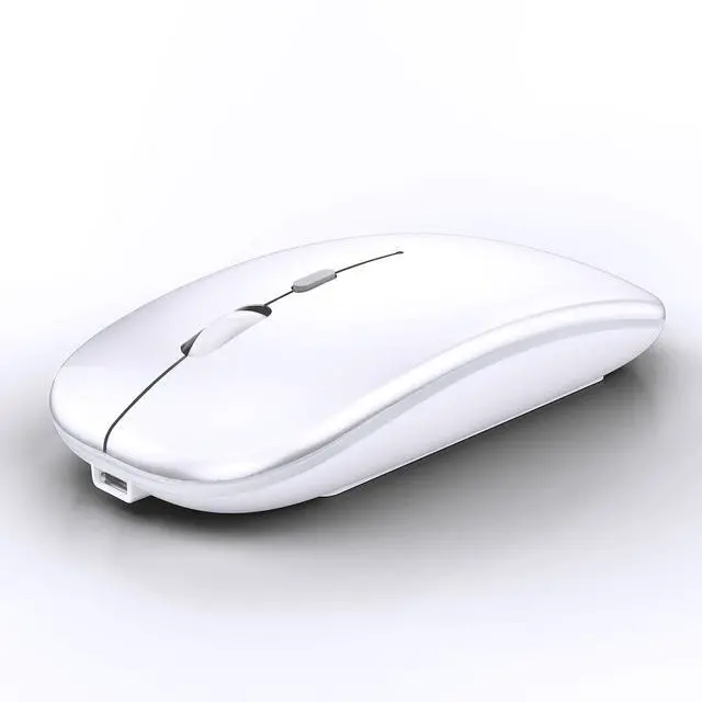 Alt view image 7 of 7 - Wireless Bluetooth Mouse Rechargeable Laptop Mice Silent Slim Use(BT5.2 and 2.4G Portable USB Receiver) Dual Mode Computer Mouse for Laptop/iPad/Tablet/Apple/Computer/Mac(Bright White)