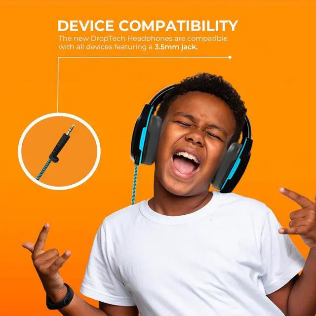 Alt view image 4 of 5 - Gumdrop DropTech On-Ear Wired Headphones No Mic | 3.5 mm - Long Tangle Free Chew-Proof Cord - Rugged Reliable Drop Tested and Comfortable for Kids K-12 Students Classroom and School Use