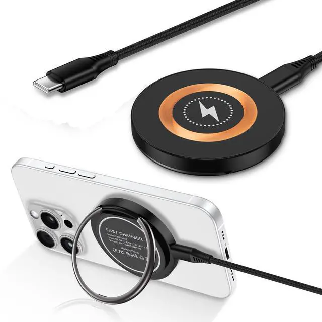 Main image of Samsung Magnetic Charger Wireless Fast Charging Pad for Samsung Galaxy S26 S25 Ultra/S24 Plus/S23/S22/S21/S20/S10/15W MagSafe Charger Stand for iPhone 17/16 Pro Max/15/14/13/12/Pixel 9 Pro/9a/8a/7a/7