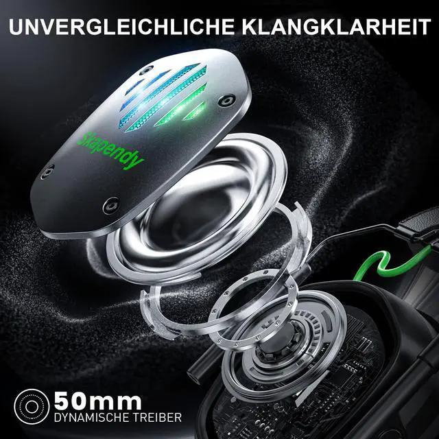 Alt view image 4 of 7 - Wireless Gaming Headset for PS5, PS4, PC, Switch 2.4GHz & Bluetooth Gaming Headphones with Mic, 3D Stereo Surround Sound, 20ms Low Latency, ENC Noise Canceling, RGB Light, 50H Battery