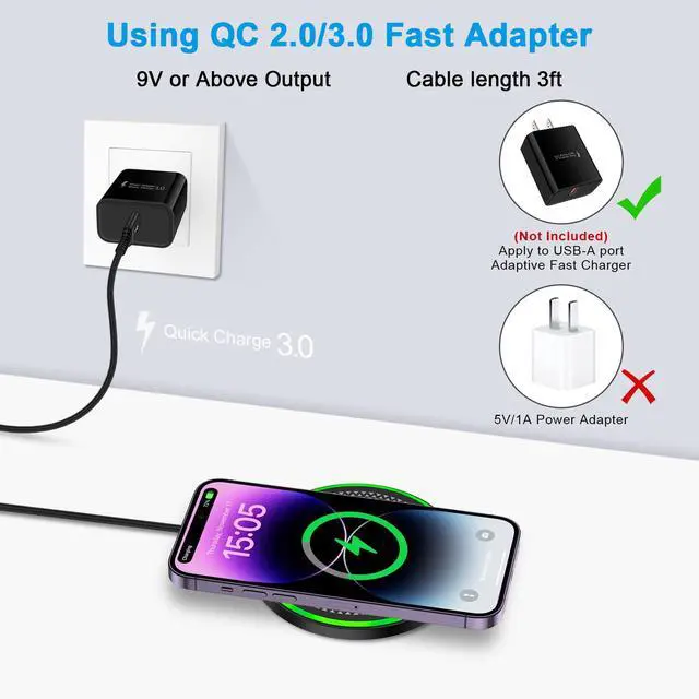 Alt view image 2 of 7 - for Samsung S26 Ultra Wireless Charger Fast Charging Pad for Samsung Galaxy S26 S25 FE S24 S23 S22 S21 S20 Ultra, 15W Android Phone Wireless Charger for Google Pixel 10a 10 9 Pro XL 8a 7 Pro, 2-Pack