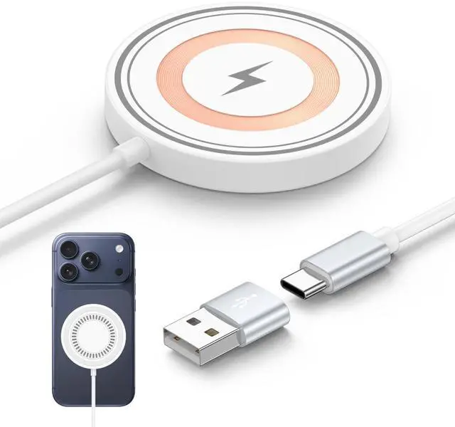 Main image of 15W Magnetic Wireless Charger Fast Charging for Samsung Galaxy S26 Ultra/S26+/S26/S25 S24 Ultra FE/Z Fold Flip 7 6, Wireless Charging Pad Dual Ports Magsafe Charger for iPhone17/16/15/14/13/12 Series
