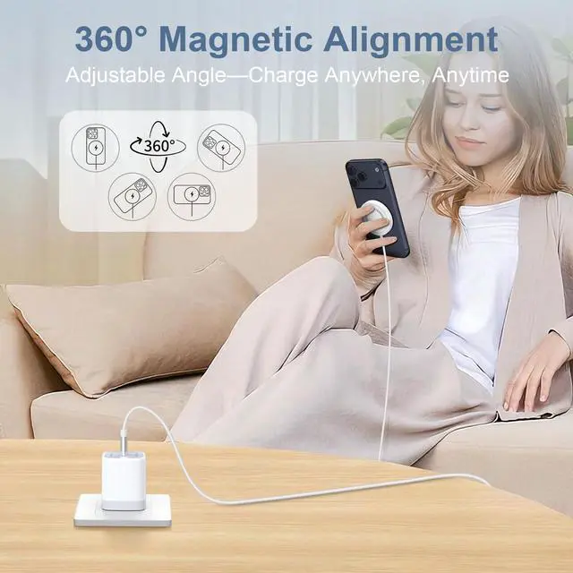 Alt view image 4 of 7 - 15W Magnetic Wireless Charger Fast Charging for Samsung Galaxy S26 Ultra/S26+/S26/S25 S24 Ultra FE/Z Fold Flip 7 6, Wireless Charging Pad Dual Ports Magsafe Charger for iPhone17/16/15/14/13/12 Series