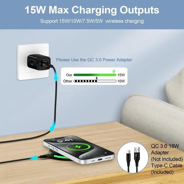 Alt view image 5 of 7 - Samsung S25 Wireless Charger Fast Charging Pad Android Charger for Samsung Galaxy S26 S25 Ultra/S24/S23/S22/S21/S20/iPhone 17/16 Pro 15W Fast Wireless Phone Charger Station for Pixel 10 Pro XL/9/9a/8