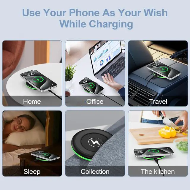 Alt view image 7 of 7 - Samsung S25 Wireless Charger Fast Charging Pad Android Charger for Samsung Galaxy S26 S25 Ultra/S24/S23/S22/S21/S20/iPhone 17/16 Pro 15W Fast Wireless Phone Charger Station for Pixel 10 Pro XL/9/9a/8