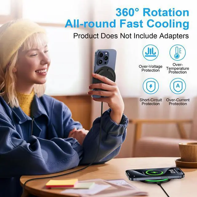 Alt view image 5 of 7 - Wireless Charger Samsung Fast Charging Pad for Samsung Galaxy S26 Ultra/S26 Plus/S25FE/S25 Ultra/S24 Plus/Z Fold7/S23/S22/S21,15W Android Wireless Charging Station for Google Pixel 10a 9 Pro,iPhone 17