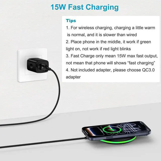 Alt view image 2 of 7 - for Samsung S26+ S26, 15W Phone Wireless Charger for Samsung Galaxy S26 S25 FE Plus Ultra Edge 5G S25+ S24 S23 S22 S21 S20 S10, Note 20 10, Z Flip 7 FE 6, Z Fold 7 6, Buds3 Pro, Fast Charging Pad