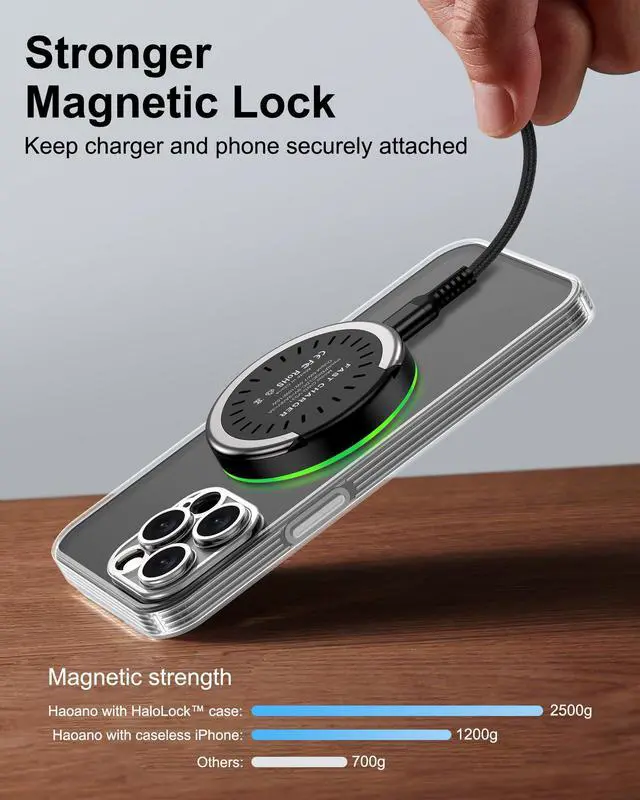 Alt view image 3 of 7 - Magsafe Charger Samsung Wireless Charger Pad Fast Charging for Android Samsung Galaxy S26 Ultra/S25/S24 FE/S23/S22/Z Flip 7/6, 15W Max Fast Magnetic Wireless ChargerStand for iPhone 17/16/15/14/13/12