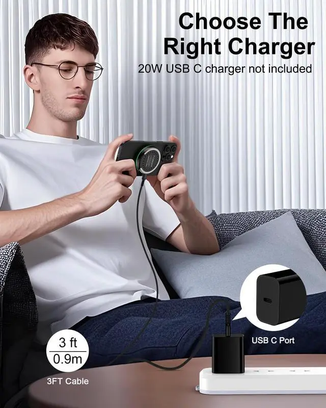 Alt view image 6 of 7 - Magsafe Charger Samsung Wireless Charger Pad Fast Charging for Android Samsung Galaxy S26 Ultra/S25/S24 FE/S23/S22/Z Flip 7/6, 15W Max Fast Magnetic Wireless ChargerStand for iPhone 17/16/15/14/13/12