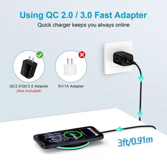Alt view image 3 of 7 - 15W Wireless Charger Fast Charging Pad for Samsung Galaxy S26 S25 FE Edge Plus Ultra S25+ S24 S23 Ultra Z Flip/Fold 7 6, Wireless Charger Station for Google Pixel 10 9 8a, iPhone 17 16 15 Pro, Black