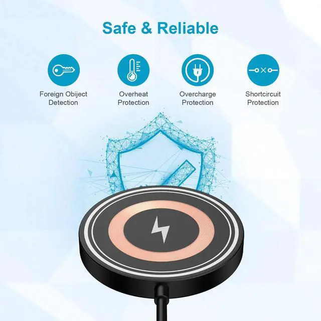 Alt view image 5 of 7 - Magnetic Charger Samsung Wireless Charger Fast Charging Pad for Samsung Galaxy S26 Ultra S25 S24 FE,15W USB-C/A Magsafe Wireless Charger Pad for Android iPhone 17e 17 16e 16 15 Pro Max AirPods Pro 4-2
