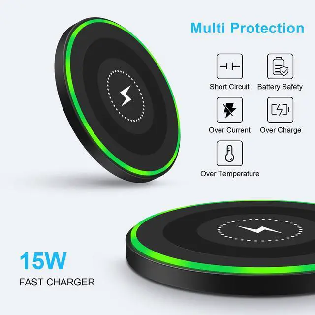 Alt view image 3 of 7 - Samsung Wireless Charger Android Charger Fast Charging Pad Wireless Phone Charger Android Charging Station Mat for Samsung Galaxy S25 Ultra S25 Edge S24 S23 S22 S21, iPhone 17 Pro Max Air 16e 15 14 13