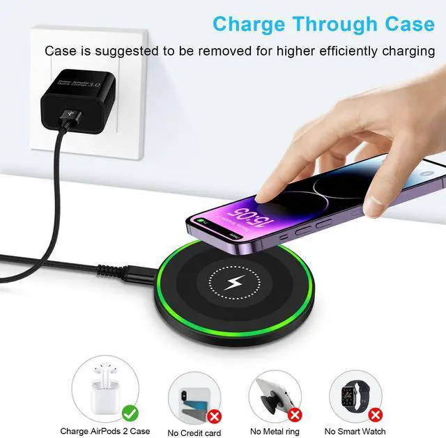 Alt view image 7 of 7 - Samsung Wireless Charger Android Charger Fast Charging Pad Wireless Phone Charger Android Charging Station Mat for Samsung Galaxy S25 Ultra S25 Edge S24 S23 S22 S21, iPhone 17 Pro Max Air 16e 15 14 13