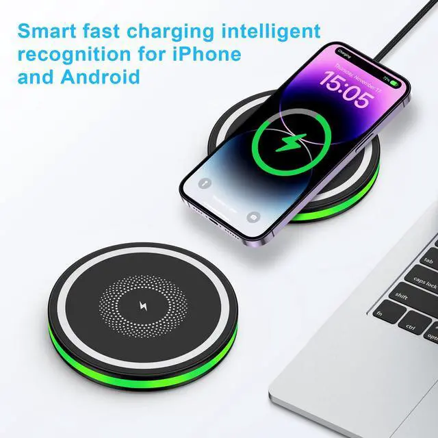 Alt view image 6 of 7 - Samsung Galaxy S26 Ultra Wireless Charger Fast Charging Pad for Galaxy S26 Ultra S26 S25 S24 S23 Wireless Phone Charger Android Charging Station Cargador Inalámbrico para for iPhone 17e 17 Pro Max 16