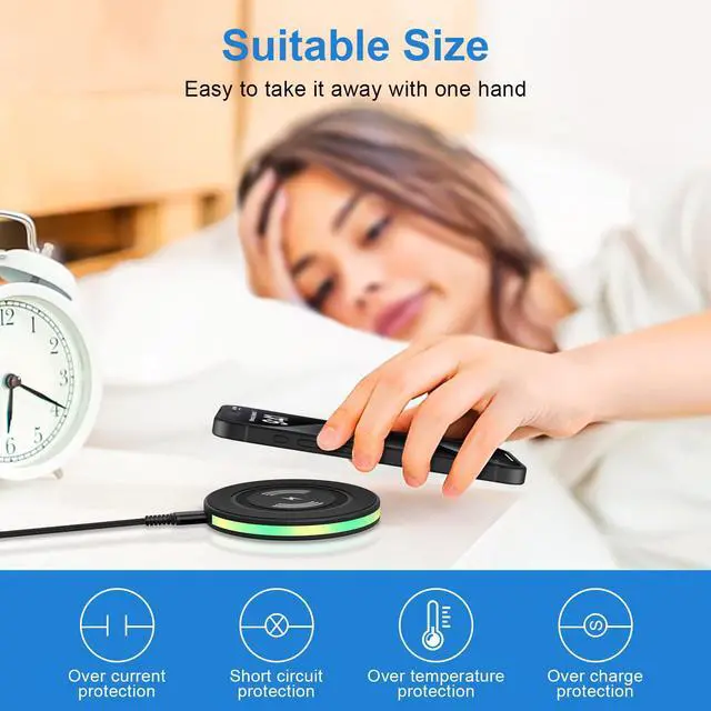 Alt view image 5 of 6 - Fast Samsung Wireless Charger for Galaxy S26 Ultra S26 Plus S26 S25 Ultra S25 Edge S25 S24Ultra S24 S23 S22 S21 S20 Z Flip Fold 7 6 5 4,15W Wireless Fast Charging Pad Android Phone Mat Station