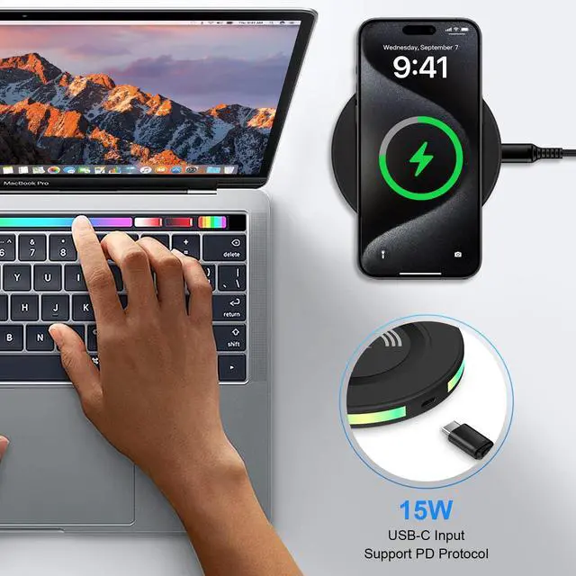 Alt view image 2 of 6 - Fast Samsung Wireless Charger for Galaxy S26 Ultra S26 Plus S26 S25 Ultra S25 Edge S25 S24Ultra S24 S23 S22 S21 S20 Z Flip Fold 7 6 5 4,15W Wireless Fast Charging Pad Android Phone Mat Station