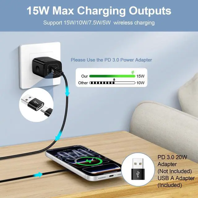 Alt view image 5 of 7 - 15W Magnetic Wireless Charger for Samsung Fast Charging Pad for Android Samsung Galaxy S26 Plus/S26 Ultra/S25/S24/S23/S22/S21/Magnetic MagSafe Charging Pad with Dual Ports for iPhone 17/16/15/14/13/12