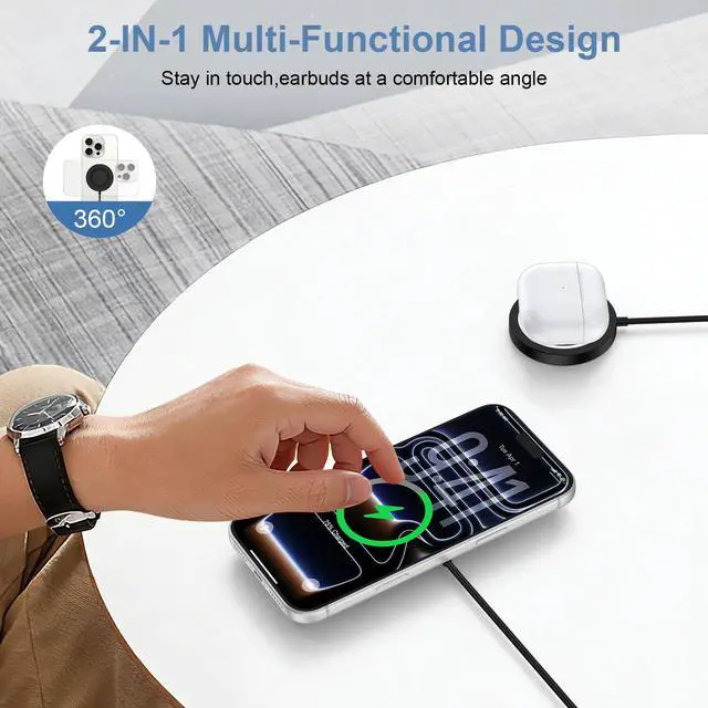 Alt view image 4 of 7 - 15W Magnetic Wireless Charger for Samsung Fast Charging Pad for Android Samsung Galaxy S26 Plus/S26 Ultra/S25/S24/S23/S22/S21/Magnetic MagSafe Charging Pad with Dual Ports for iPhone 17/16/15/14/13/12