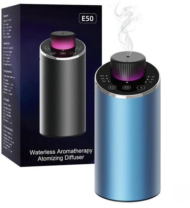Main image of Waterless Essential Oil Diffuser Aromatherapy Scent Diffusers for Home Large Room, Bedroom, Car, Office, Desk, Battery Operated Mini Portable Air Freshener, 3 Countdown Timers & 3 Mist Levels