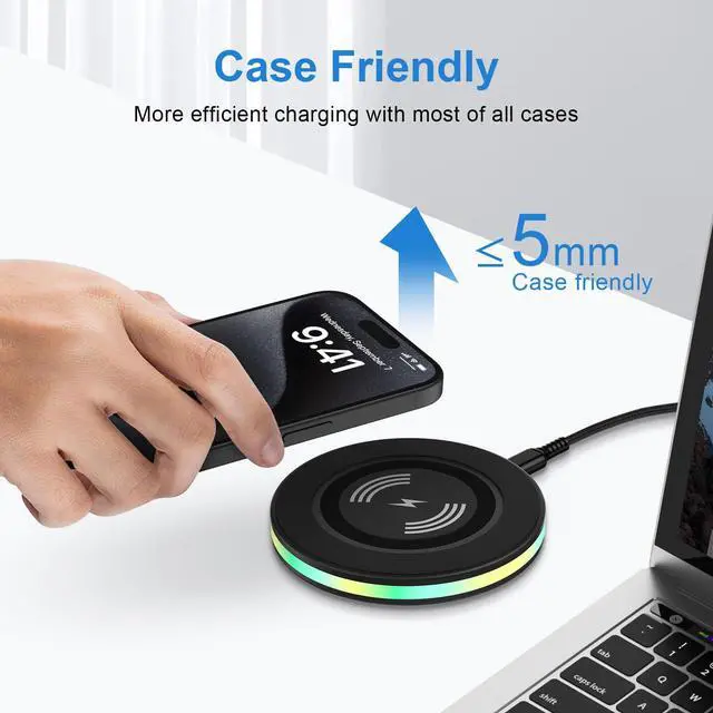 Alt view image 3 of 6 - Fast Samsung Wireless Charger for Galaxy S26 Ultra S26 Plus S26 S25 Ultra S25 Edge S25 S24Ultra S24 S23 S22 S21 S20 Z Flip Fold 7 6 5 4,15W Wireless Fast Charging Pad Android Phone Mat Station
