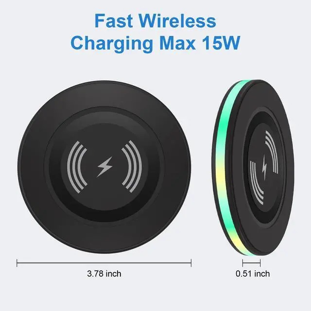 Alt view image 4 of 6 - Fast Samsung Wireless Charger for Galaxy S26 Ultra S26 Plus S26 S25 Ultra S25 Edge S25 S24Ultra S24 S23 S22 S21 S20 Z Flip Fold 7 6 5 4,15W Wireless Fast Charging Pad Android Phone Mat Station