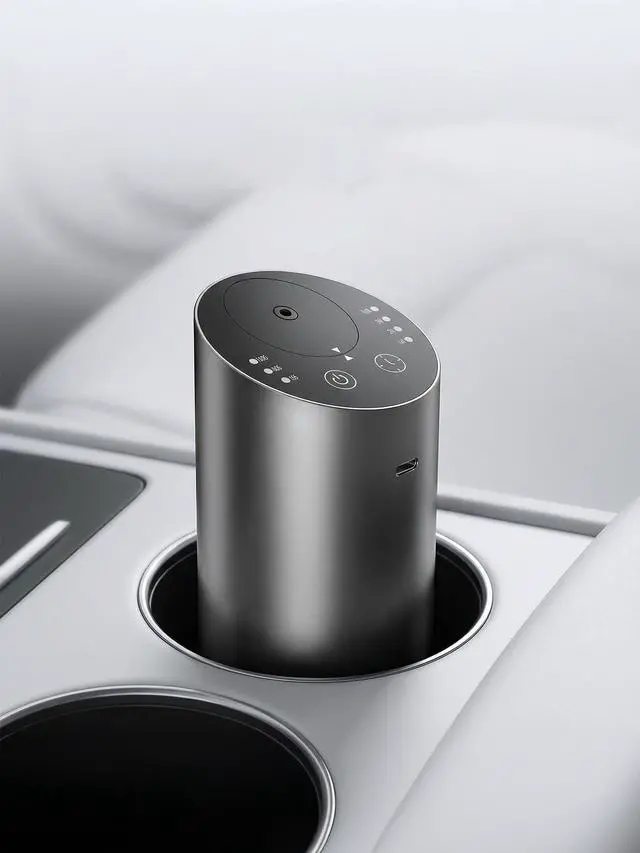 Main image of Car Diffuser, Waterless Essential Oil Diffuser with 2000mAh Battery & Timer, Adjustable Mist Cordless Aromatherapy for Car, Portable Air Freshener with Premium Aluminum Alloy & Type-C Charging(Grey)