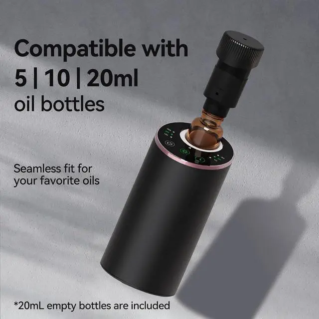 Alt view image 5 of 7 - Waterless Essential Oil Diffuser Aromatherapy Scent Diffusers for Home Large Room, Bedroom, Car, Office, Desk, Battery Operated Mini Portable Air Freshener, 3 Countdown Timers & 3 Mist Levels