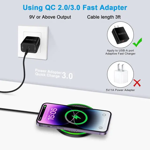 Alt view image 2 of 7 - Samsung S26 Ultra Wireless Charger Fast Charging Pad for Samsung Galaxy S26/S25/S24 FE/S23/S22/S21/S20/Z Flip7, 15W Android Wireless Charger Station for Google Pixel 10a/10 Pro/9a, with QC Adapter