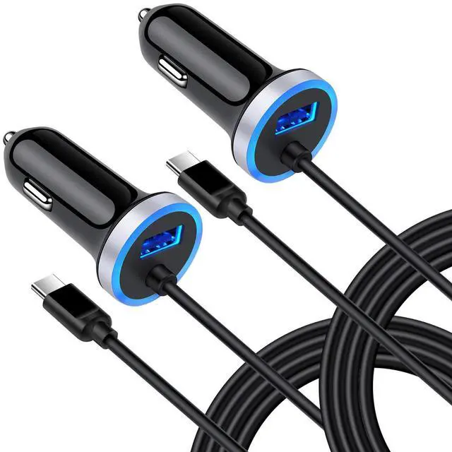 Main image of Fast Car Charger for Samsung Galaxy S26 Ultra S25 FE S24 S23 S22 S21 S20 A17 A16 A15 5g A14 A36 A35 A56 A55 A54 A11 A21 A10E A51, USB C Car Charger Adapter with 3ft Type C Fast Charger Cable 2-Pack