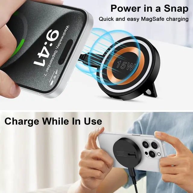 Alt view image 3 of 7 - Magsafe Charger Samsung Wireless Charger Fast Charging Pad Magnetic Charger for Android Samsung S25 Ultra S25 Plus S25 S24 S23 S22 S21 S20,Magnetic Charger Stand for iPhone 17 16 15 14 Pro Max Plus