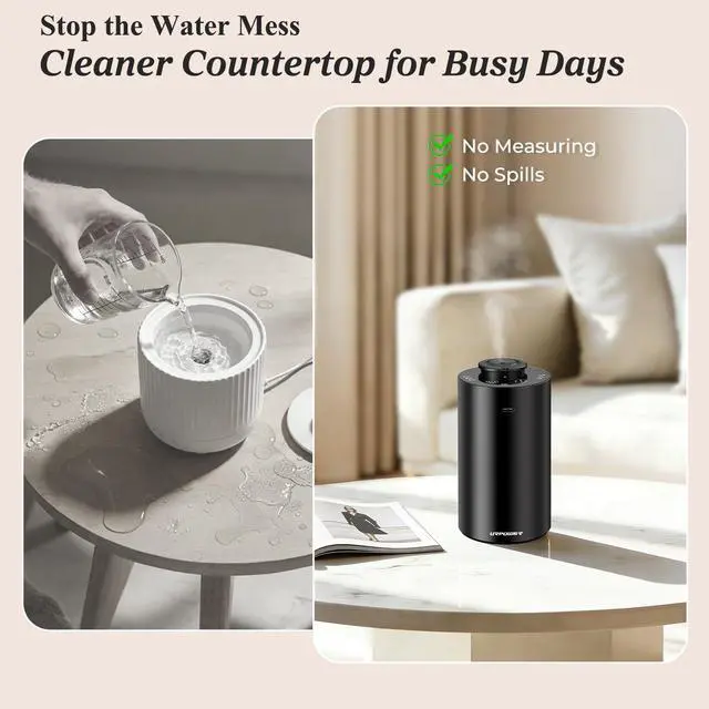 Alt view image 5 of 7 - Waterless Essential Oil Diffuser: No Water Needed Battery Operated Scent Diffuser - 2 * 20ML Hotel Fragrance Essential Oils - Cordless & Mini Oil Machine Aluminum for Car Home Office(Black)