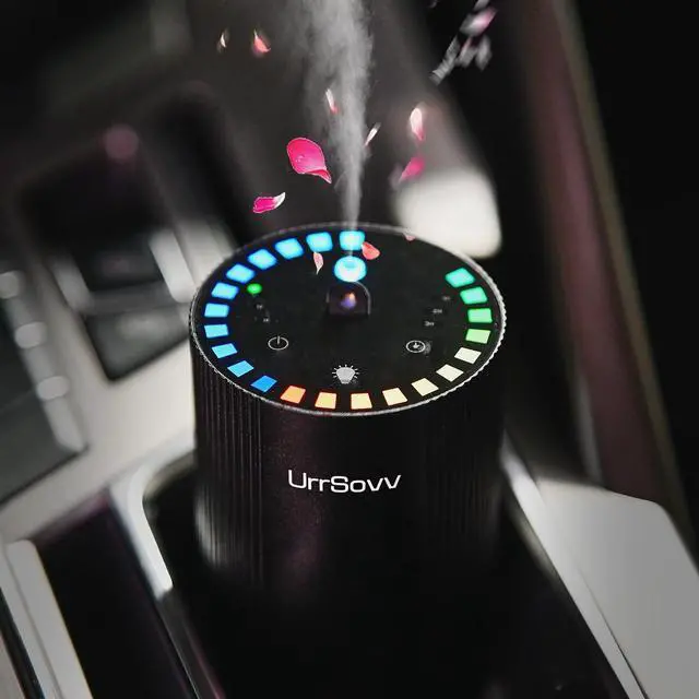 Main image of Car Diffuser for Essential Oils Cordless Waterless Battery Operated Car Diffuser Portable 60ML Air Freshener Wireless Diffuser 3 Timers & 3 Mist Levels for Car Home Bedroom Travelling (Black)