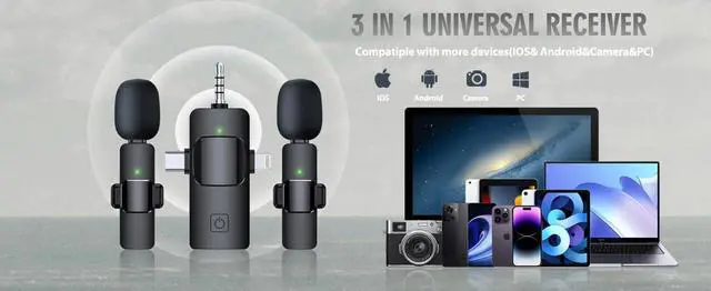 Alt view image 6 of 7 - Wireless Microphone 3 in 1 Set of Wireless Microphones,