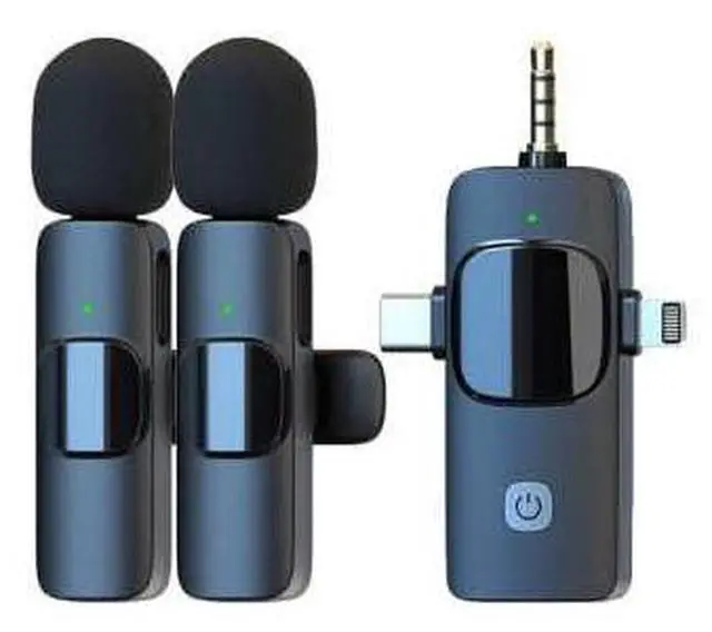 Main image of 3 in 1 Wireless Lavalier Microphones for iPhone, iPad, Android, Camera, USB-C, 2.4GHz, Noise cancelation/Reduction, 70ft Range, for Video Recording, Live Streaming, Vlog, YouTube, TikTok
